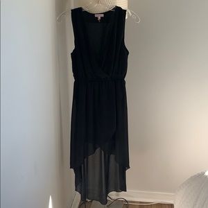 High-lo flowy black dress